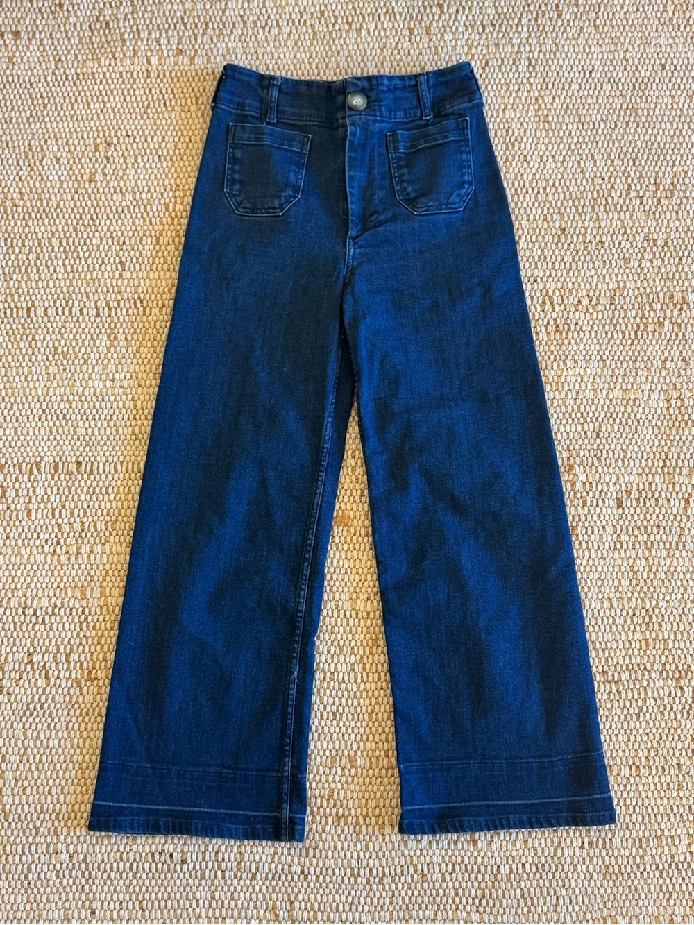 Anthropologie The Colette Denim Cropped Wide-Leg Jeans by Maeve size 27 Dark - Picture 3 of 9